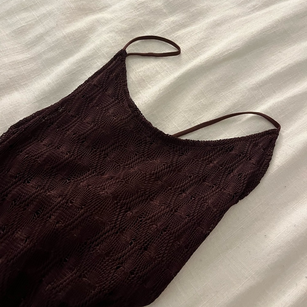 Brown vintage Lacey slip dress